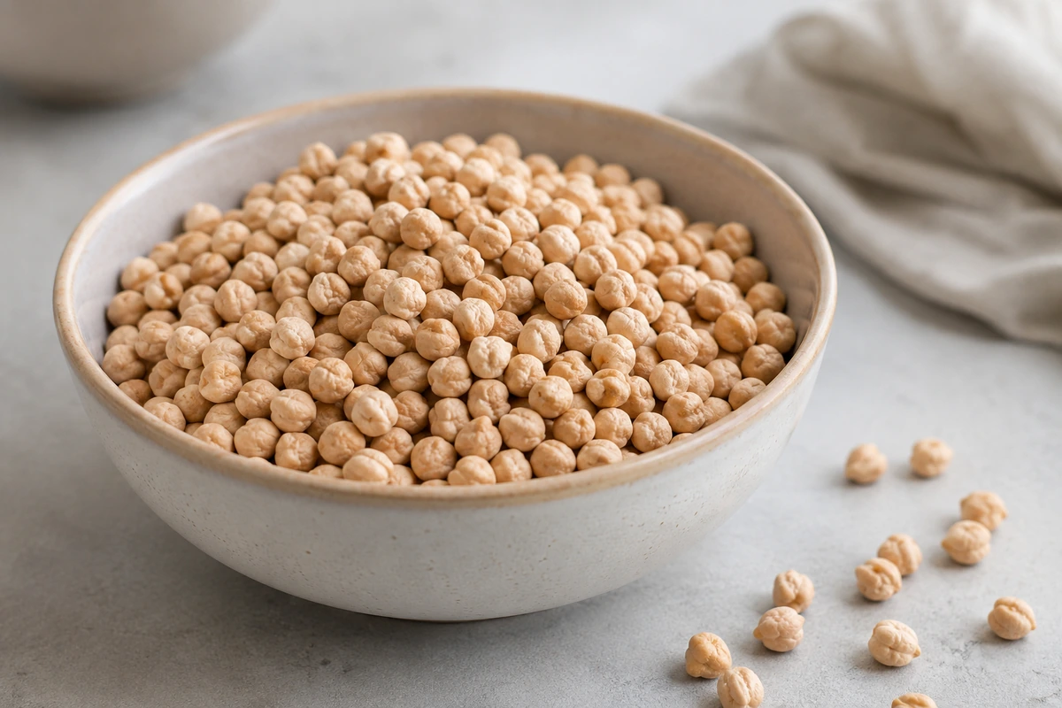 dry chickpeas: on a plate